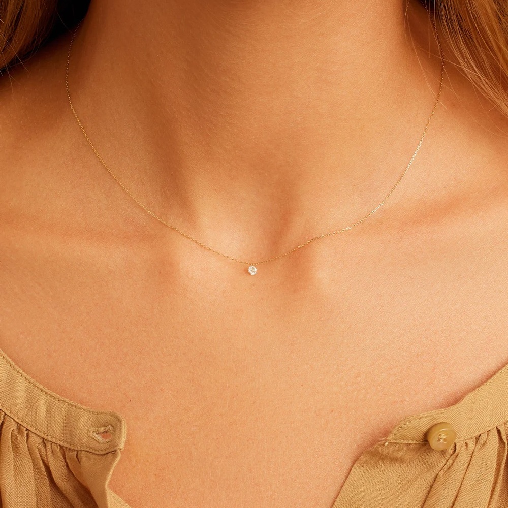 Gorjana Floating yellow Gold Diamond Necklace
